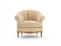 Fauteuil - Velours - 91x85x96 cm - Beige - Style classique sculpté