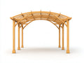 Tonnelle de jardin - Bois - 400x330x295 cm - Bois naturel - Style moderne à toit cintré ajouré