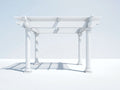 Tonnelle de jardin - PVC - 340x300x270 cm - Blanc - Style classique à toit ajouré