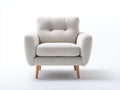 Fauteuil - Tissu texturé - 89x81x85 cm - Écru - Style scandinave capitonné