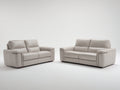 Ensemble de canapés - Similicuir - 185x96x100 cm - Gris perle - Style contemporain