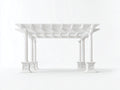 Tonnelle de jardin - PVC - 410x340x285 cm - Blanc - Style classique à toit ajouré