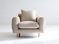 Fauteuil - Tissu texturé - 91x85x86 cm - Beige chiné - Style contemporain enveloppant