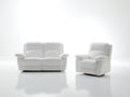 Ensemble de canapés - Similicuir - 181x95x102 cm - Blanc - Style contemporain relax réglable