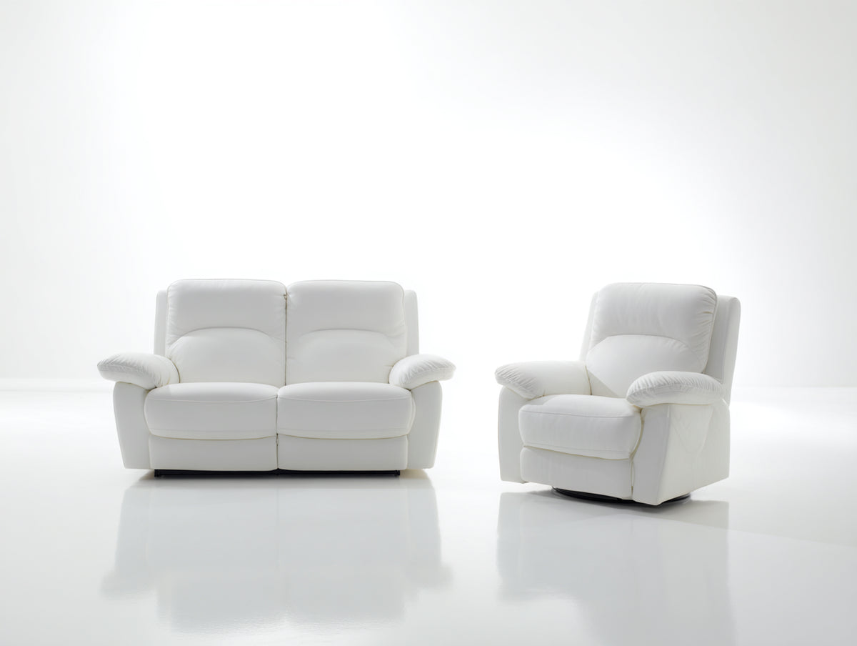 Ensemble de canapés - Similicuir - 181x95x102 cm - Blanc - Style contemporain relax réglable