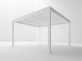 Tonnelle de jardin - Aluminium - 330x300x265 cm - Blanc - Style moderne à toit à lames