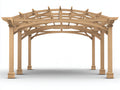 Tonnelle de jardin - Bois - 420x340x300 cm - Bois naturel - Style classique à toit cintré ajouré