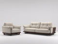 Ensemble de canapés - Similicuir - 188x96x91 cm - Ivoire-Marron foncé - Style contemporain