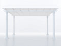 Tonnelle de jardin - PVC - 380x320x280 cm - Blanc - Style classique à toit ajouré