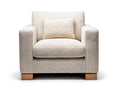 Fauteuil - Tissu texturé - 92x86x84 cm - Écru-Beige clair - Style contemporain structuré