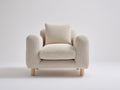 Fauteuil - Tissu texturé - 88x82x83 cm - Beige clair - Style contemporain compact