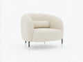 Fauteuil - Tissu bouclé - 90x84x78 cm - Écru - Style contemporain enveloppant